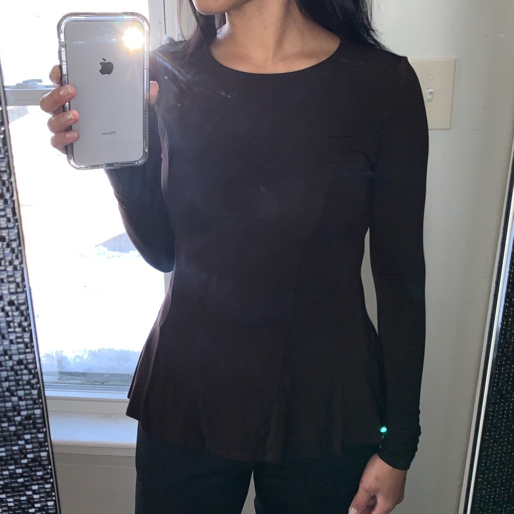 Carmen Marc Valvo Long Sleeve Peplum